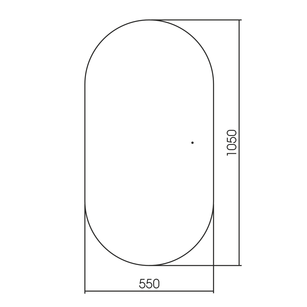 Зеркало Abber Kontur AG6302SCB, 55 см, с подсветкой, сенсорный выключатель, цвет черный 