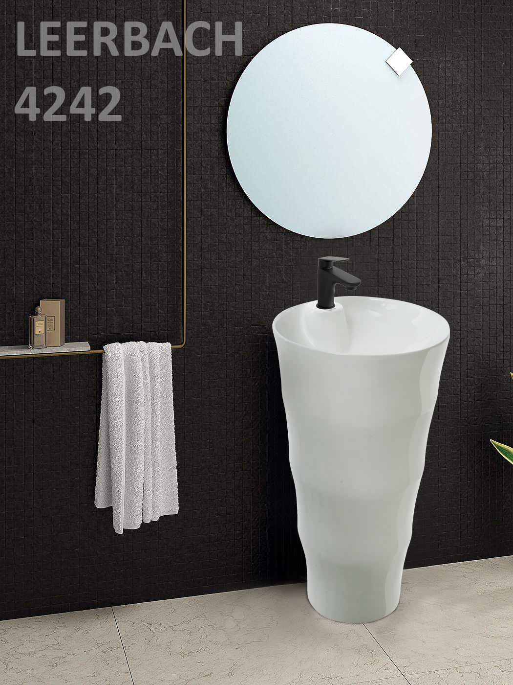 WW LEERBACH 4242 GL-WT Раковина напольная. 420х420х830 мм 