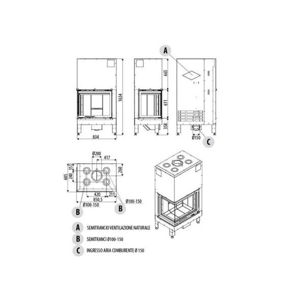 Каминная топка MCZ Plasma 75 dx Wood 