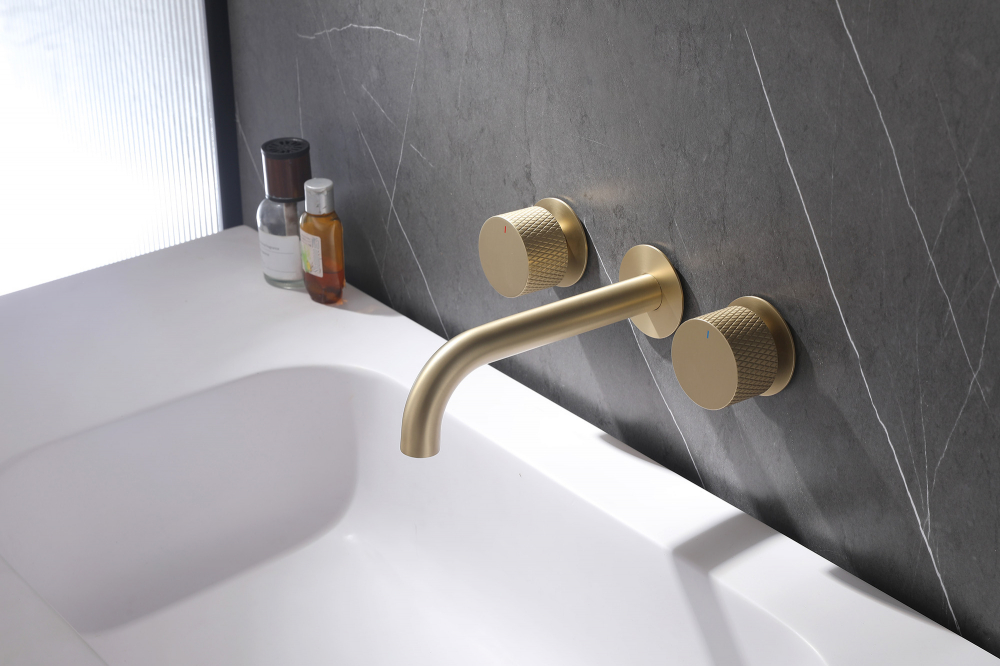 Смеситель Abber Wasser Kreis AF81122G, для раковины, цвет золото матовое 