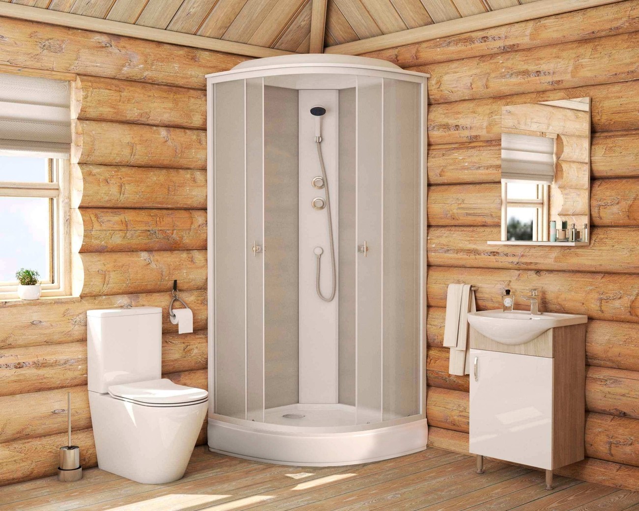 Душевая кабина Niagara Promo P90/13/MT, 90 x 90 см, с крышей, стекло матовое, профиль белый 