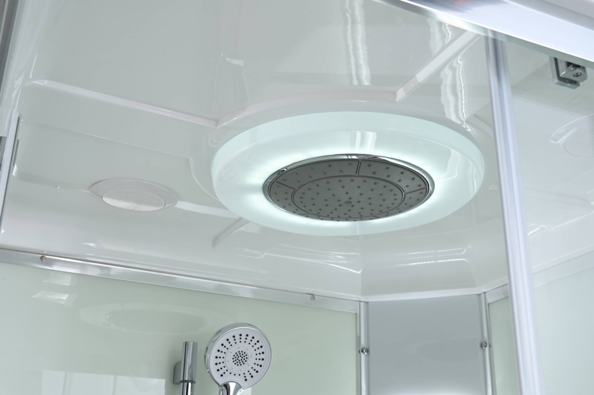 Душевая кабина Avacan K2010LED 78279, 100 х 100 см, с крышей, с LED подсветкой, поддон низкий, стекло прозрачное, профиль хром 
