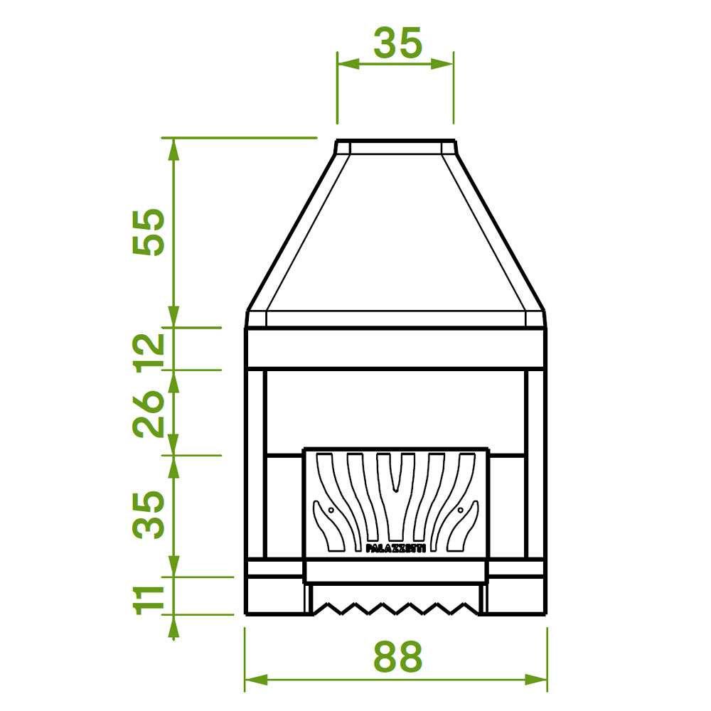 Каминная топка PATIO 78 R (Palazzetti) 