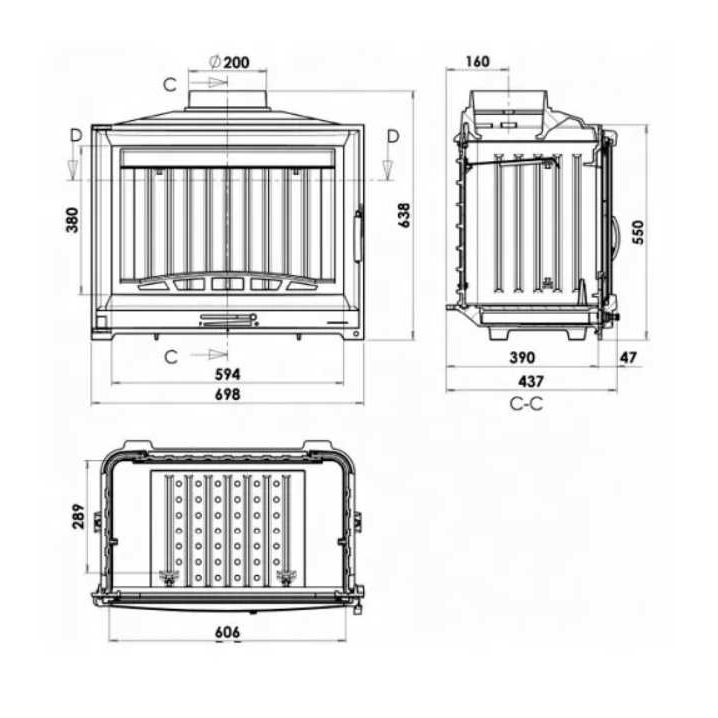 Каминная топка CHAZELLES SOLO D70V 