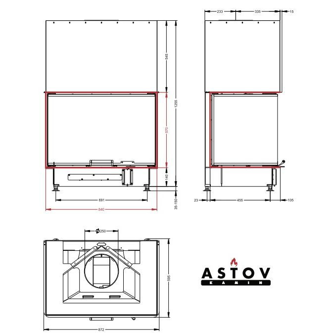 Каминная топка Астов П3С 8457 