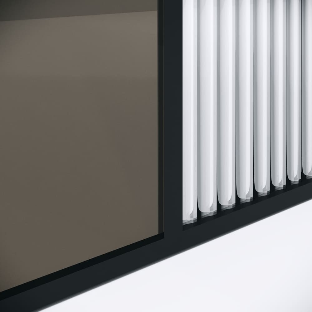 Душевая перегородка Niagara Nova NG-481-12FBLACK (120х200) черный матовый,стекло рифленое/тонированное,1 место 