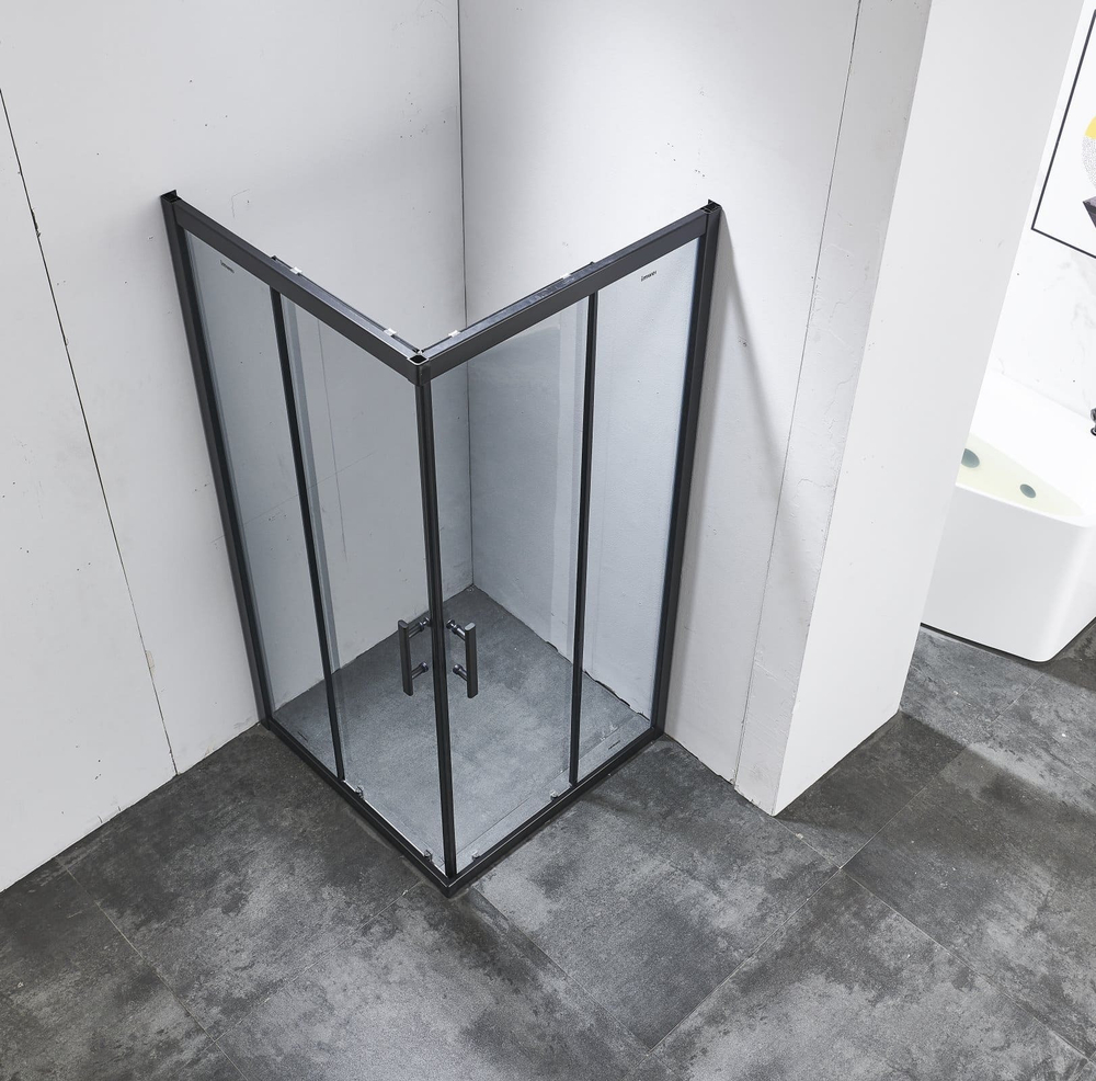 Душевой уголок Imwei YL-9002B, 90 x 90 см, с поддоном, стекла прозрачные, профиль черный 