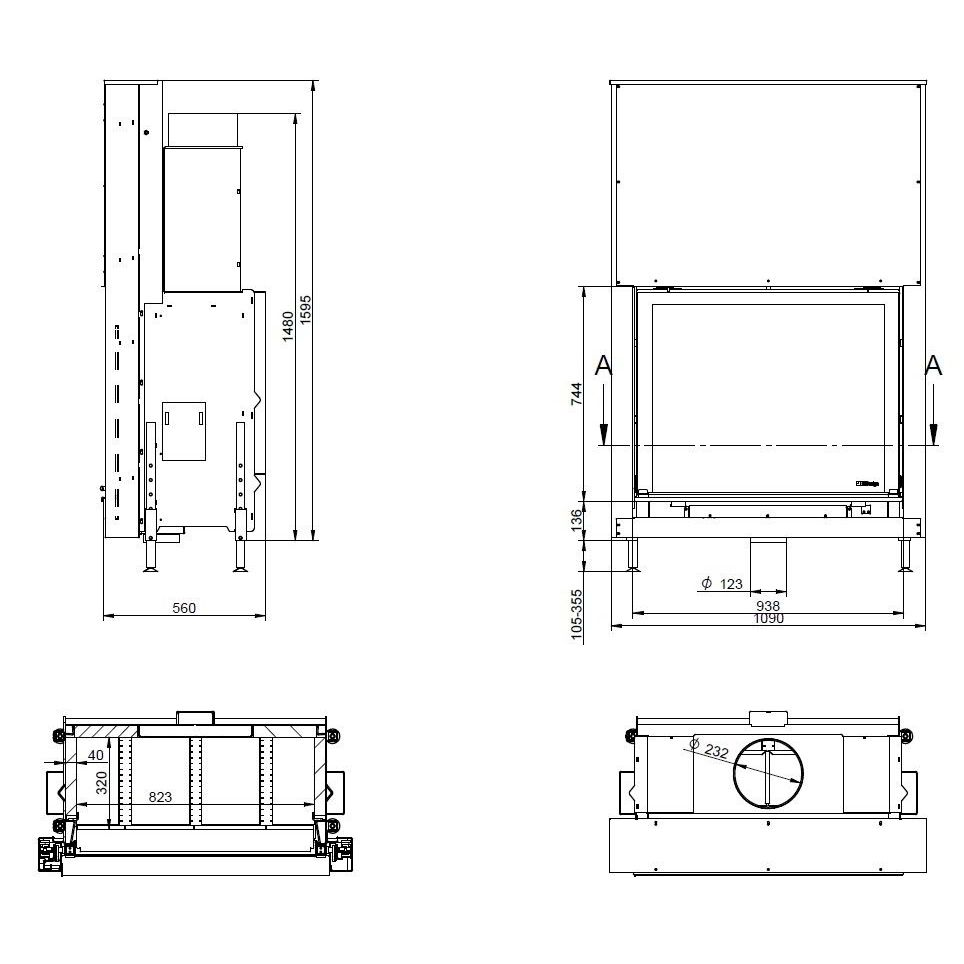 Каминная топка KFD Linea V 1190 4.0 