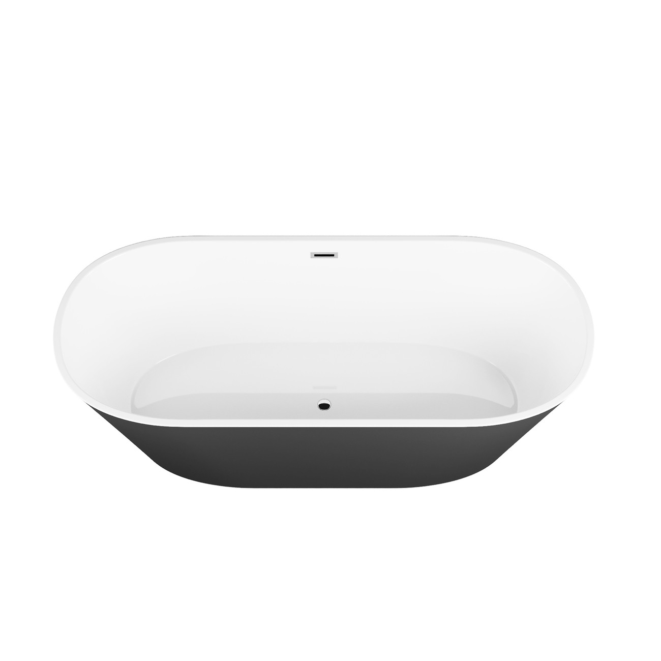 Ванна отдельностоящая Grossman Forta GR-1503MB (170х75х58) цвет черный/белый матовый,1 место 