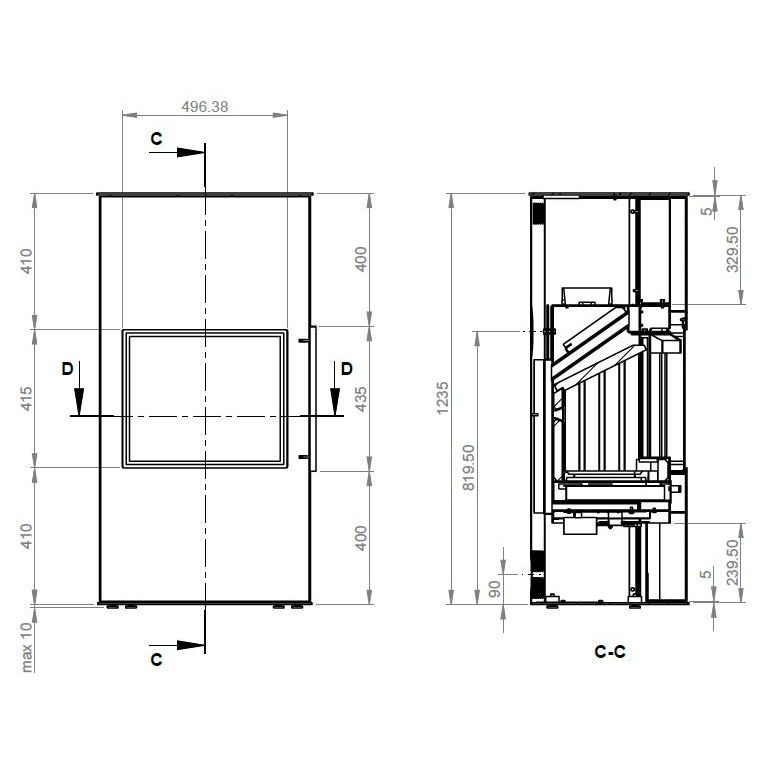 Печь камин EMBER Гордана 480 L BL 