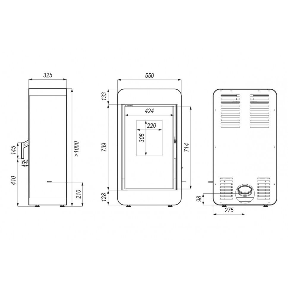 Печь камин DEFRO HOME PICO 6,6 кВт коричневая сталь 