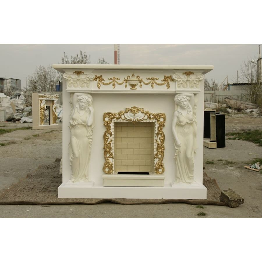 Портал Kaminopt Кариатида из Белого Мрамора 
