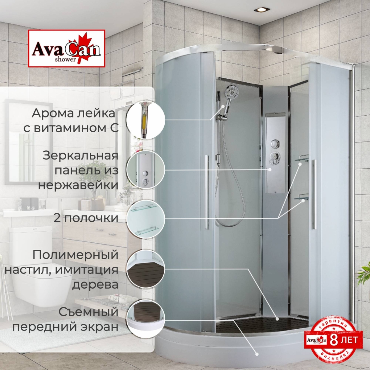 Душевая кабина EM2912RN без крыши 
