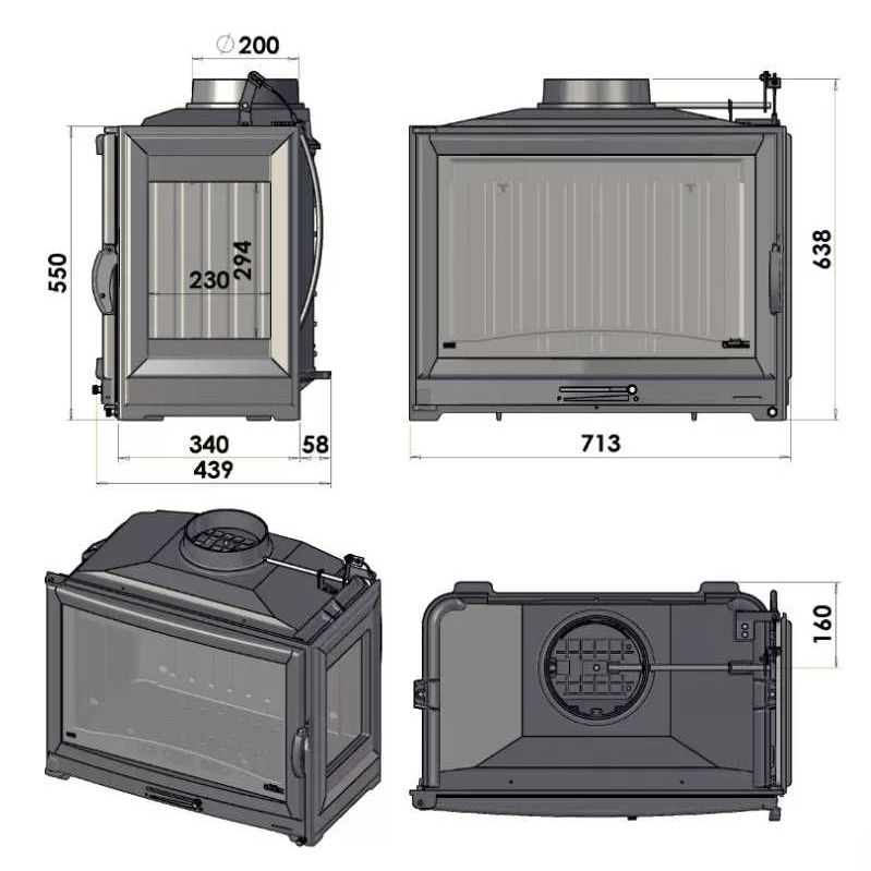 Каминная топка CHAZELLES SOLO D70DV 