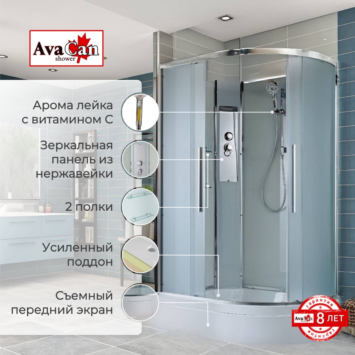 Душевая кабина EM3912LN без крыши 