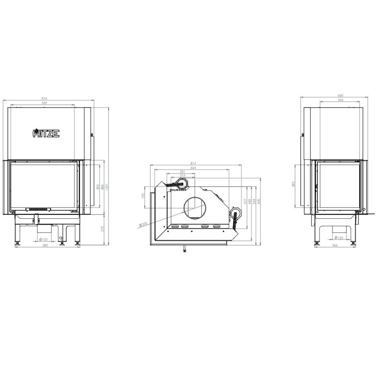 Каминная топка Hitze AL11LGH decor 