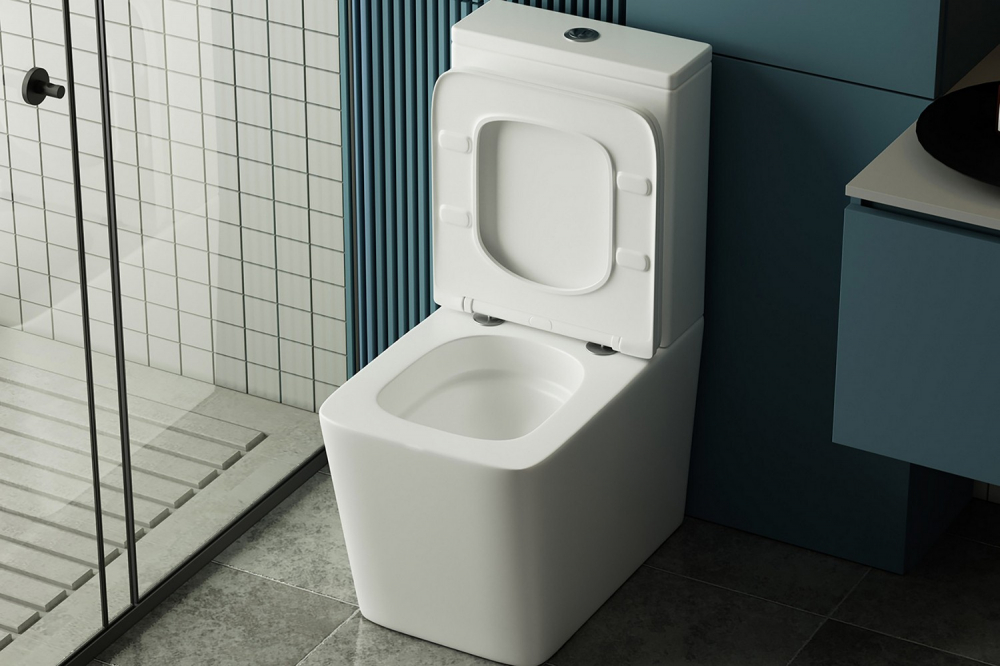 Унитаз-компакт Abber Rechteck AC1210T, безободковый, Торнадо, крышка-сиденье микролифт, белый 