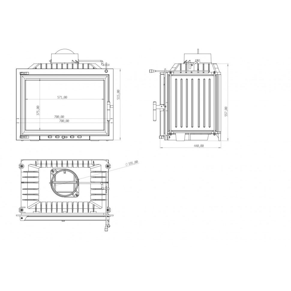 Каминная топка ECHA-TECH Font/700 14 кВт 