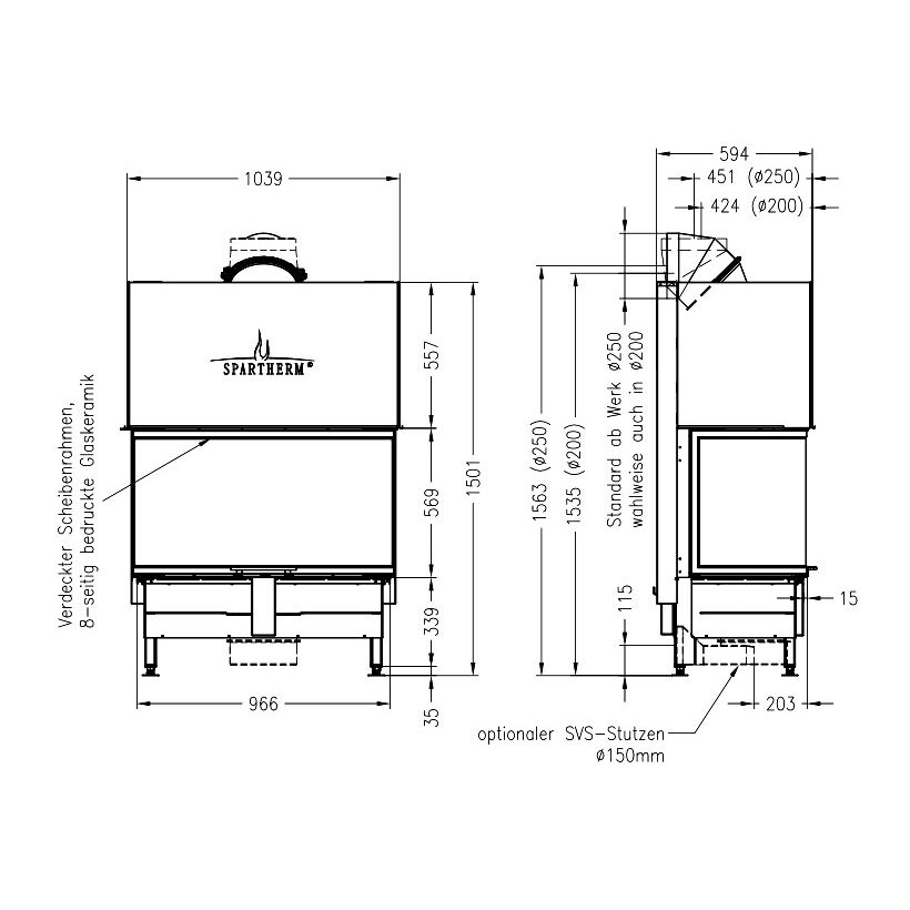 Каминная топка SPARTHERM Arte 3RL-100h 
