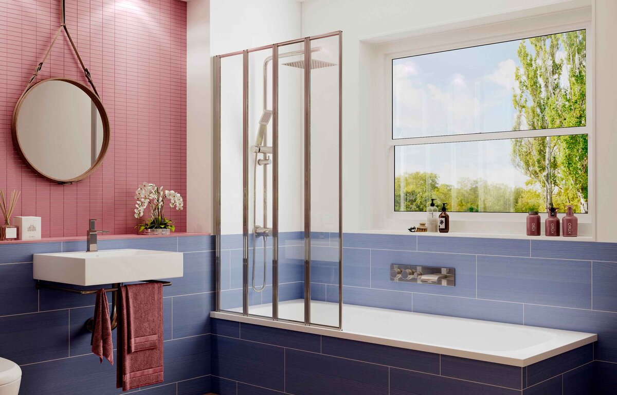 Шторка для ванны Ambassador Bath Screens 16041110L (90х140) хром,стекло прозрачное,складная,1 место 