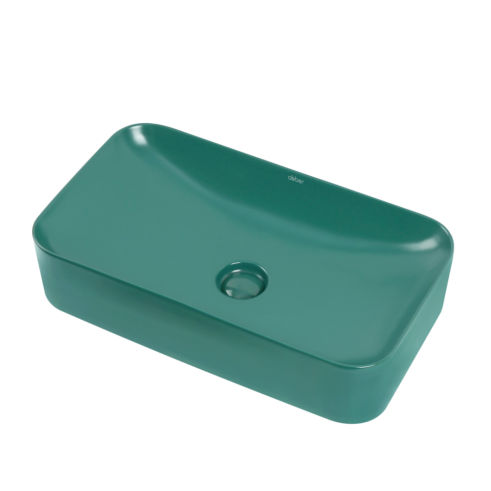 Раковина Abber Rechteck AC2204MBG, 60.5 см, фаянс, цвет зеленый матовый 