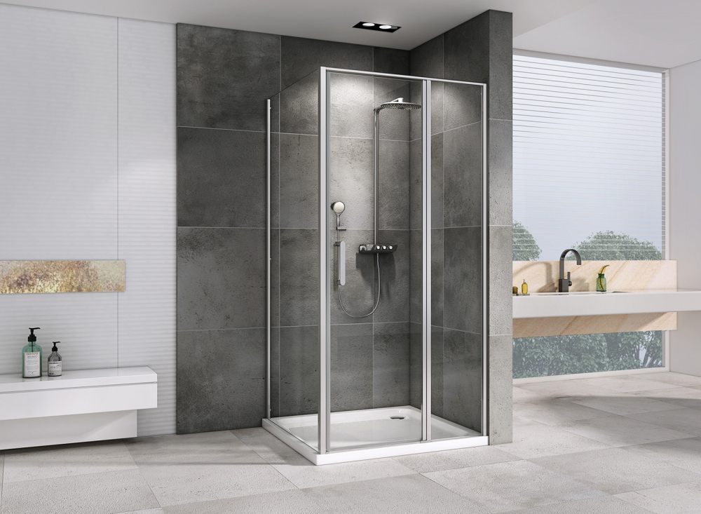 Душевой уголок Abber Sonnenstrand, 140 х 90 см, стекло прозрачное, профиль хром, AG04140S-S90 