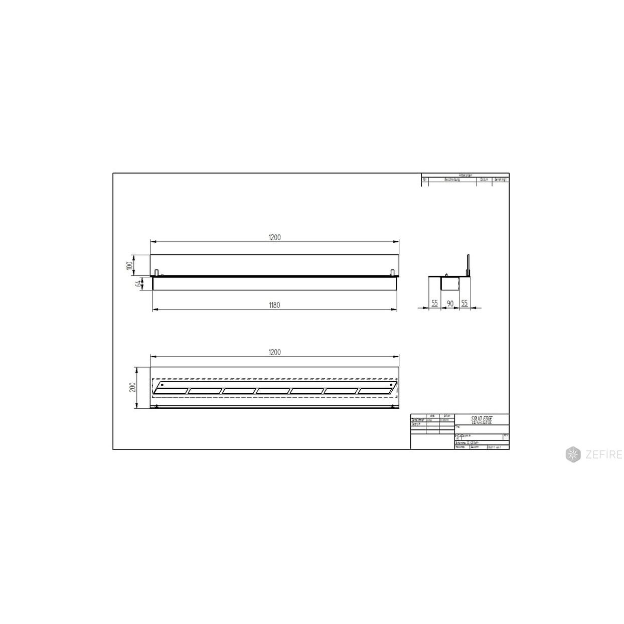Топливный блок ZeFire 1200 со стеклом 