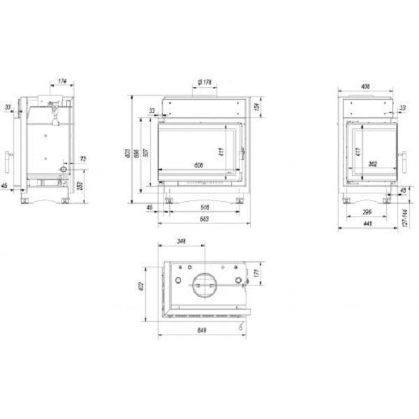 Каминная топка MAJA/PW/BL/12/BS/W/DECO (KRATKI) 