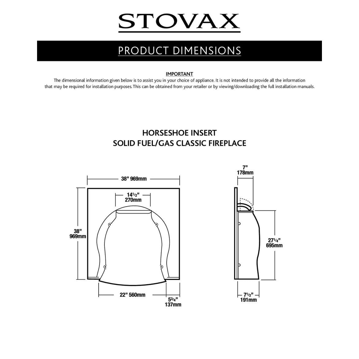 Каминная топка STOVAX Horseshoe Insert 