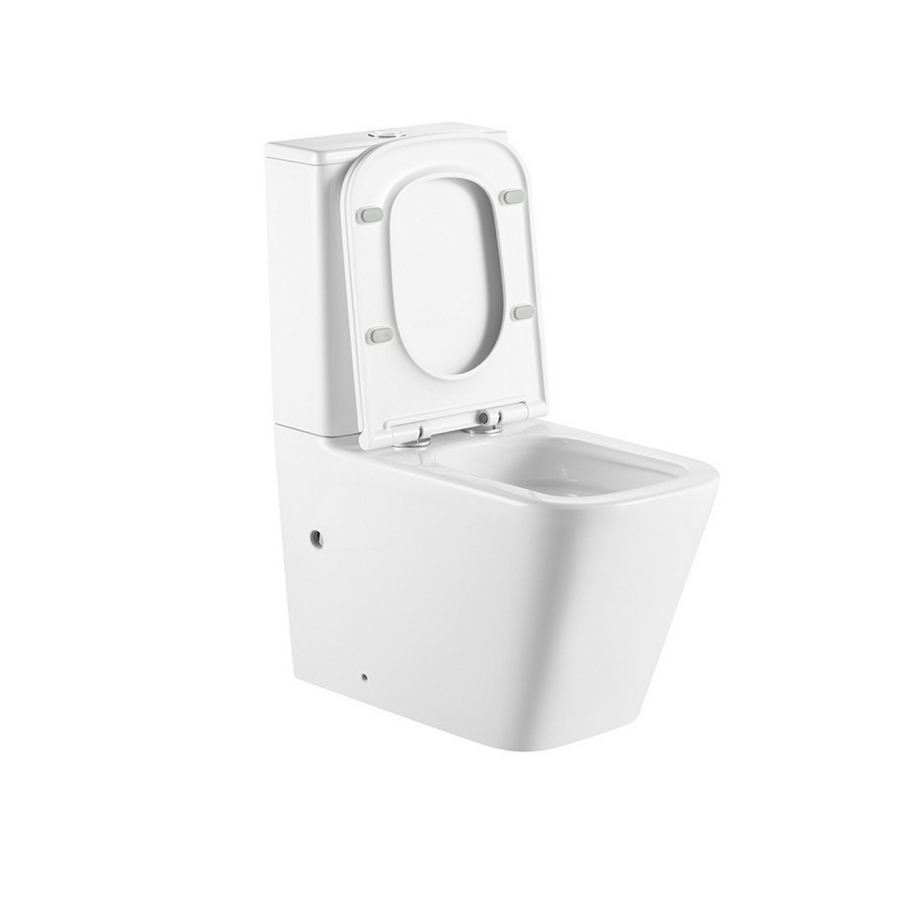 Унитаз-компакт Abber Rechteck AC1210T, безободковый, Торнадо, крышка-сиденье микролифт, белый 