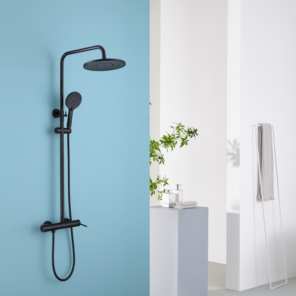Душевая система Abber Emotion AF8816BL, цвет матовый черный 