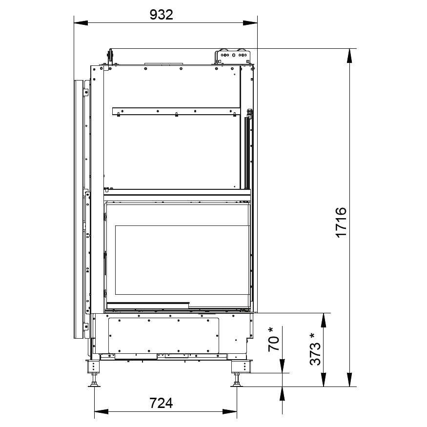 Каминная топка Palazzetti Ecomonoblocco WT 66R V11ET 