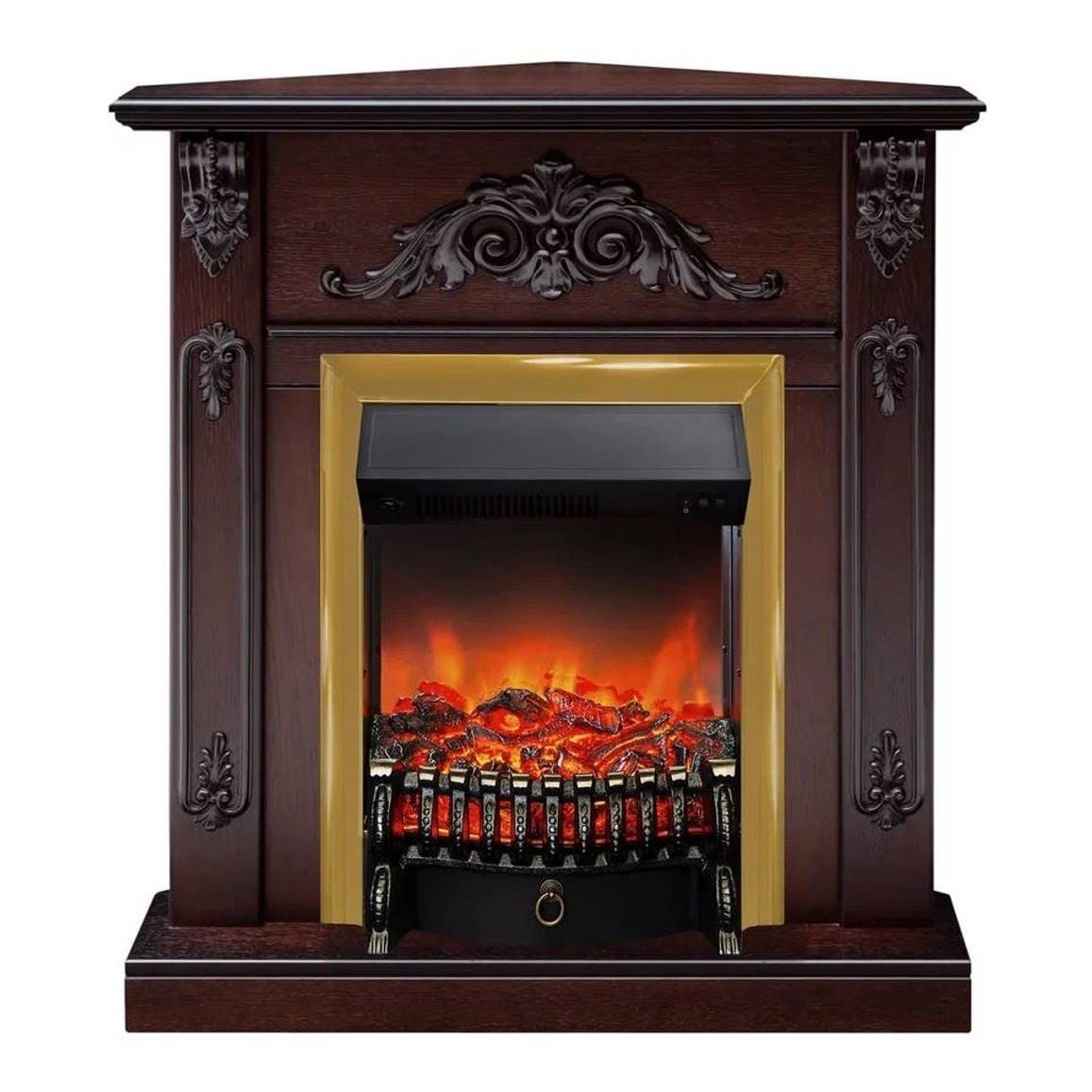 Камин RealFlame Anita Corner AO с очагом Fobos Lux Brass 