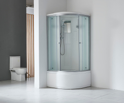 Душевой бокс Timo Standart T-5590, 90 x 90 см, c крышей, высокий поддон, стекла прозрачные, профиль хром 