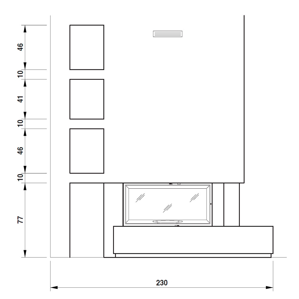 Облицовка Dundee dx, Bianco Mediterraneo, под Monoblocco 16:9 front (Palazzetti) 