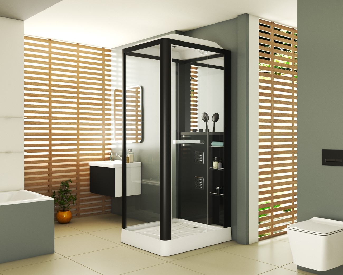Душевая кабина Grossman GR-222 100 x 80 см черная 