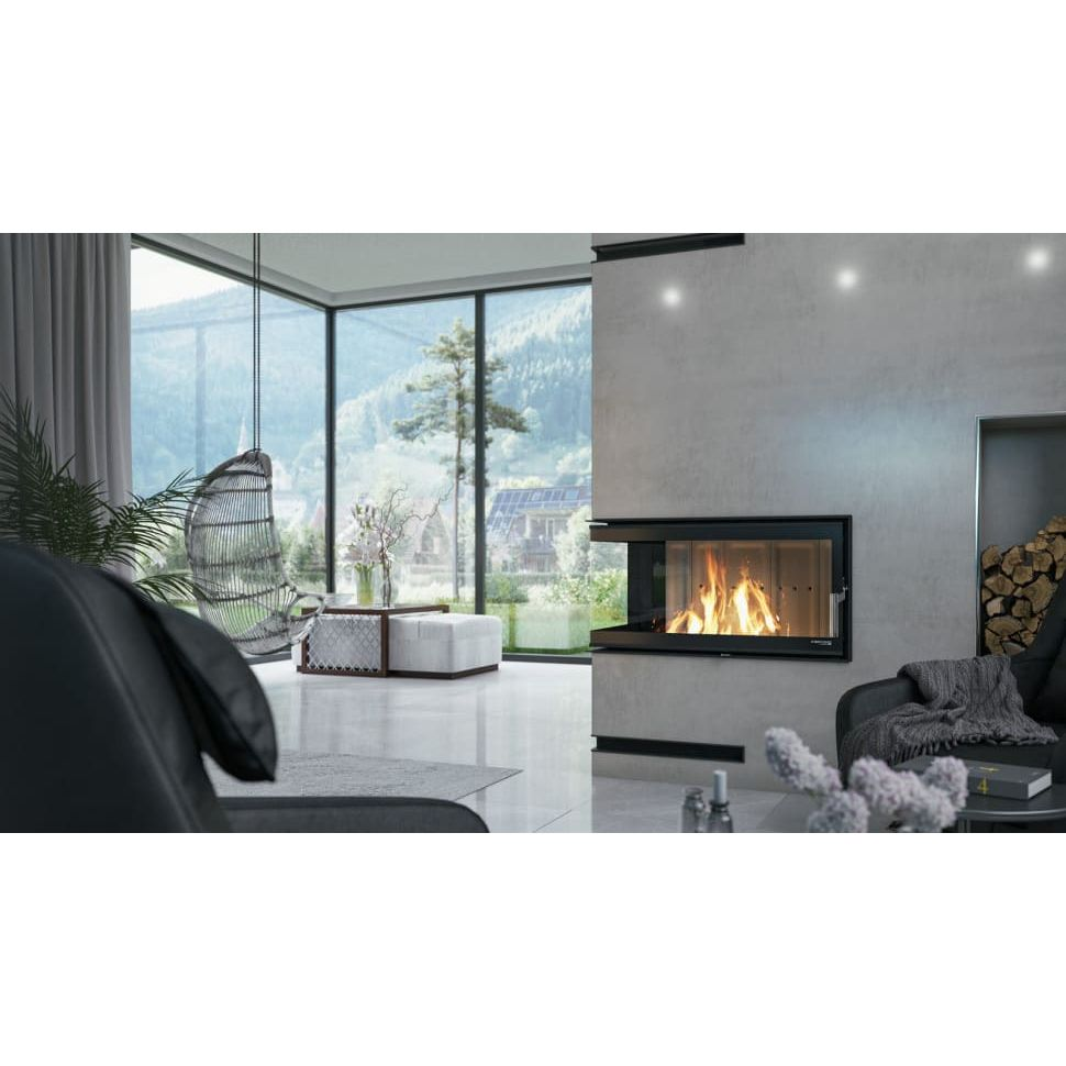 Каминная топка DEFRO HOME RIVA ME BL SHORT 19 кВт 907/465/482мм с водяным контуром 
