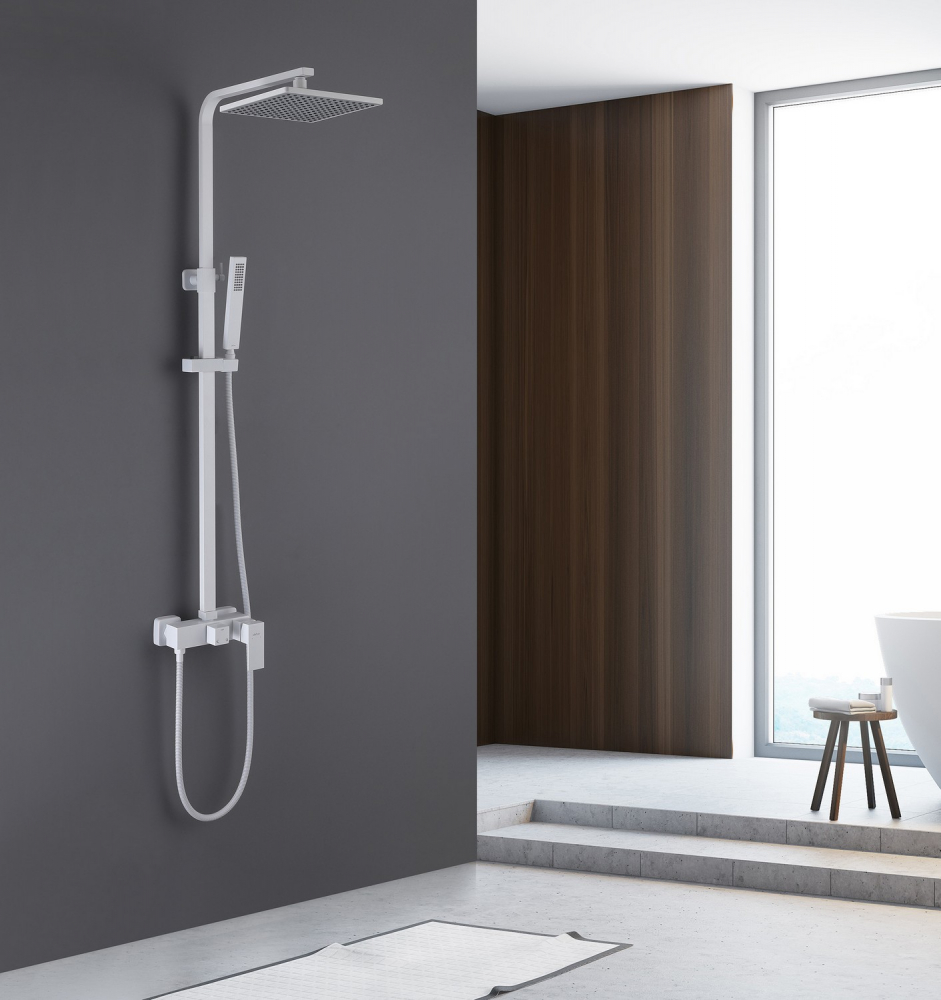 Душевая система Abber Daheim AF8220WL, белый матовый 