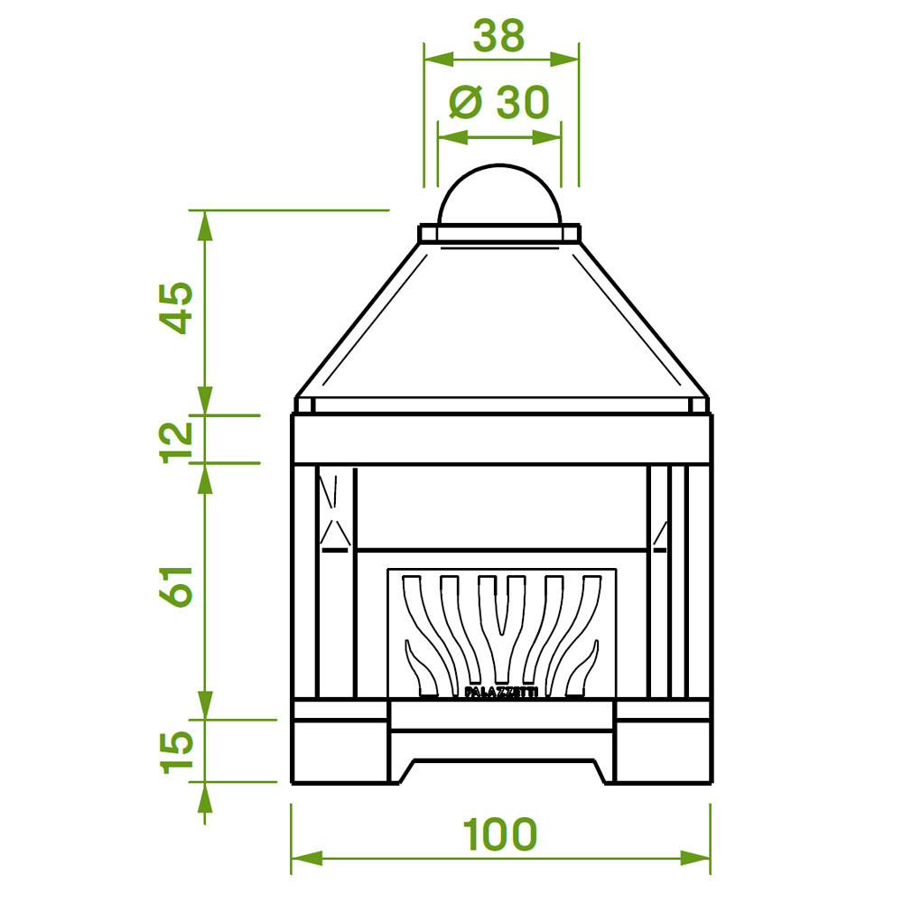 Каминная топка PATIO 86 R (Palazzetti) 