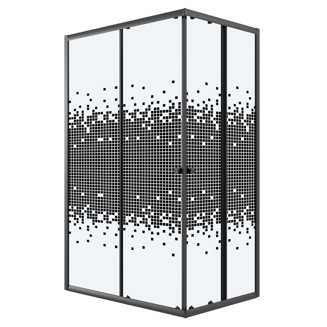 Душевое ограждение Niagara Eco NG-1012-14QBLACK (120х80х190) прямоугольник,раздвижное,черный,стекло мозаика,1 место 