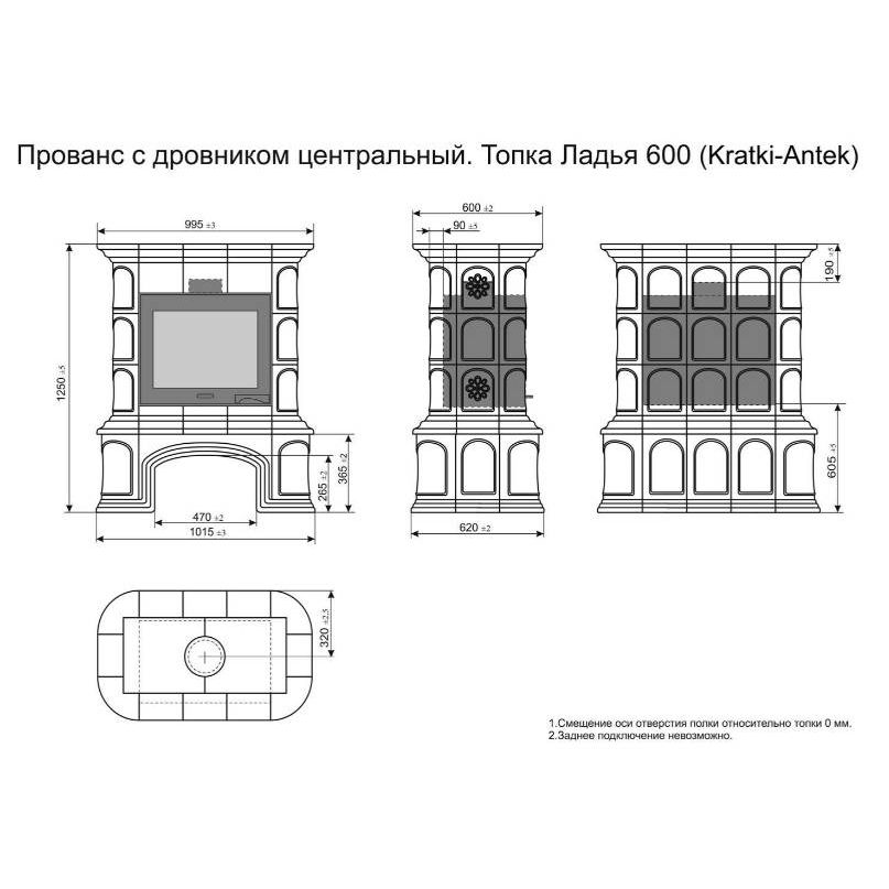 Облицовка каминная КимрПечь Прованс с дровником Центральная Маки 