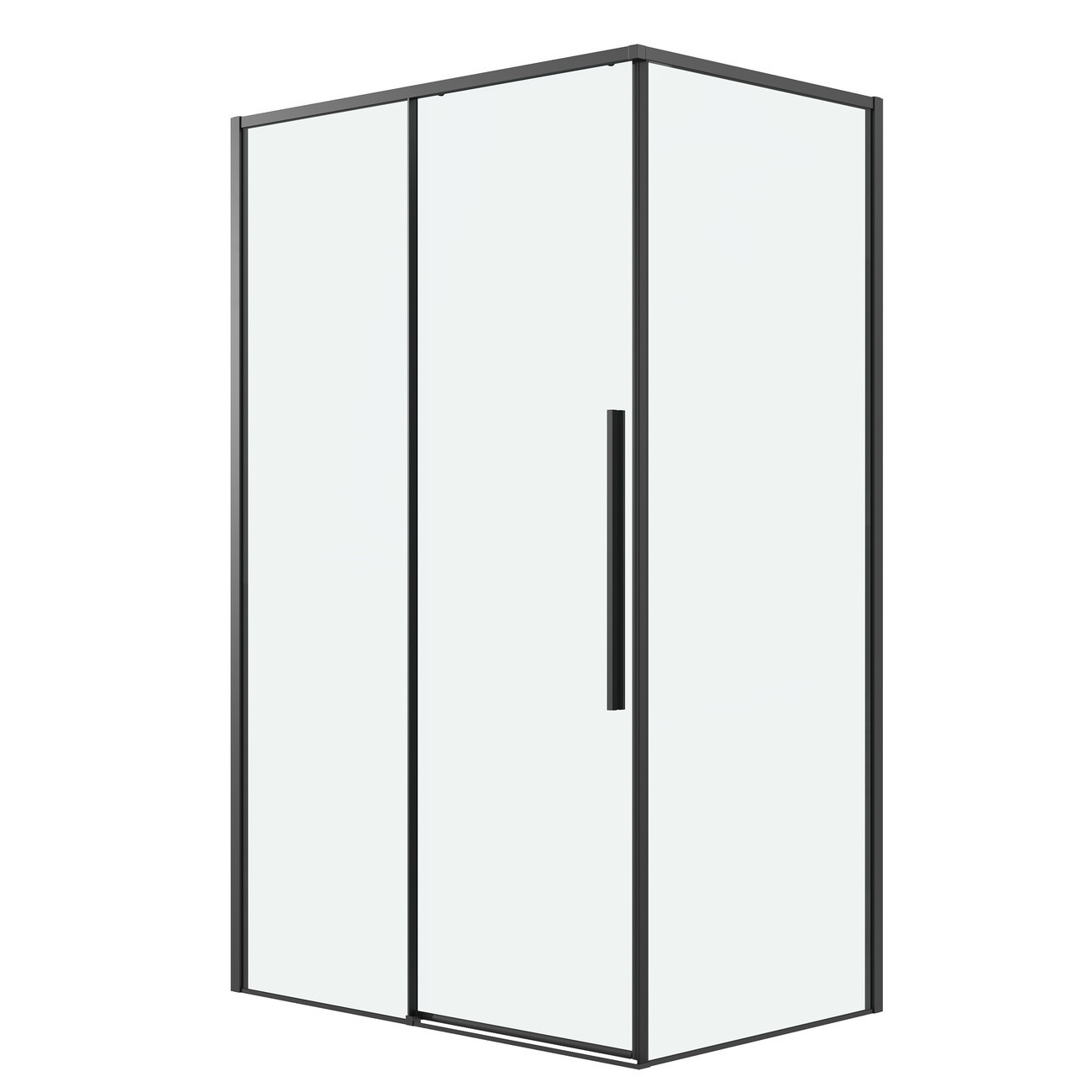 Душевое ограждение Grossman Galaxy 100.K33.01.110.21.00-200.K33.01.100.21.00 (110х100х195) раздвижная,черный матовый,стекло прозрачное,2 места 