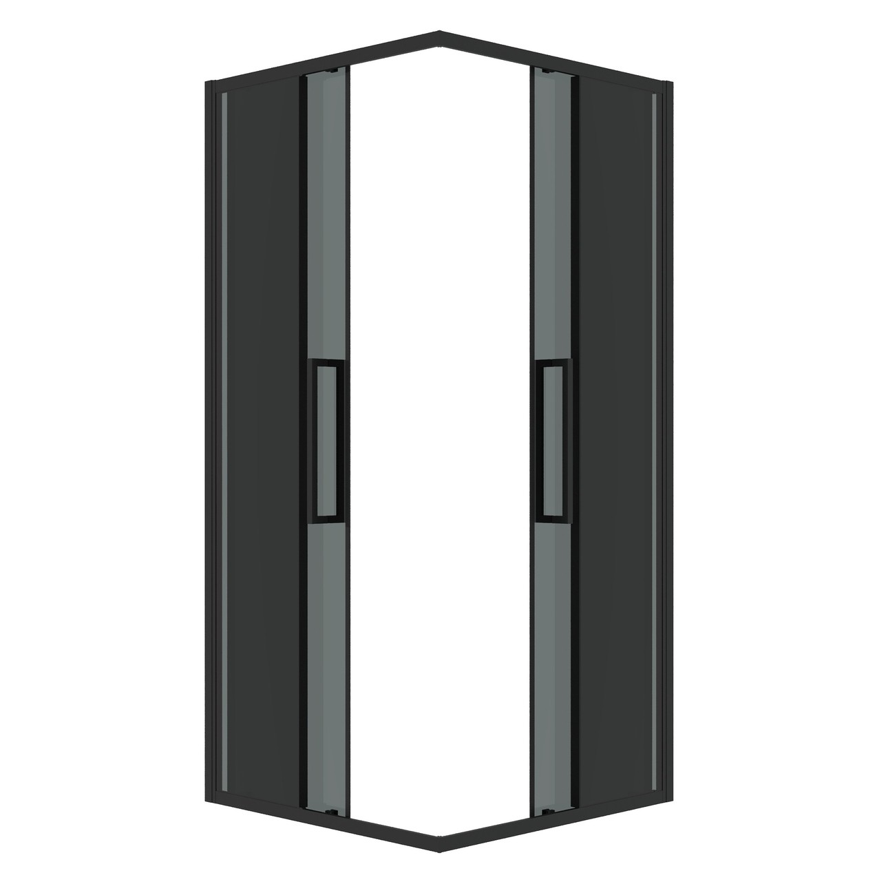 Душевое ограждение Grossman Cosmo 300.K33.02.9090.21.10 (90х90х195) квадрат,раздвижная,черный матовый,стекло тонированное, 1 место 