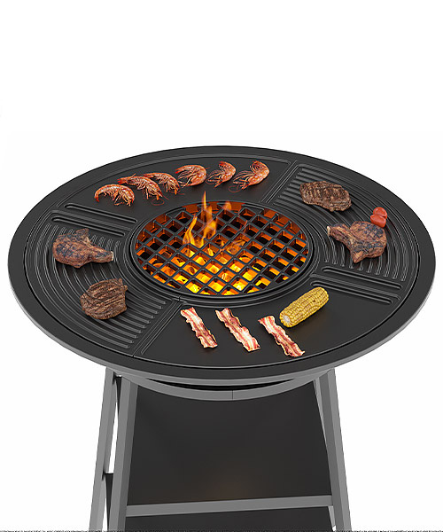 Чугунный Fantastic Grill Везувий Ø 700 (чаша+подставка+плита Gurman Ø700+крышка) 