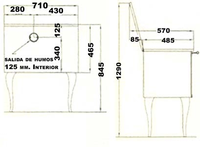 Печь-плита TB 6H, чугун, латунь, черная (Hergom) 
