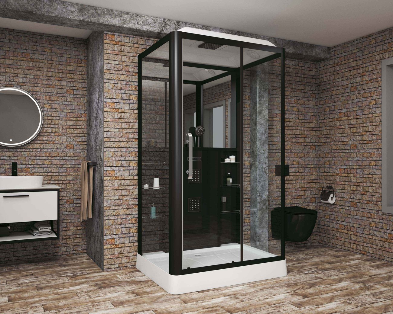 Душевая кабина Grossman Alba GR227R (90x120x225) дверь раздвижная,3 места 