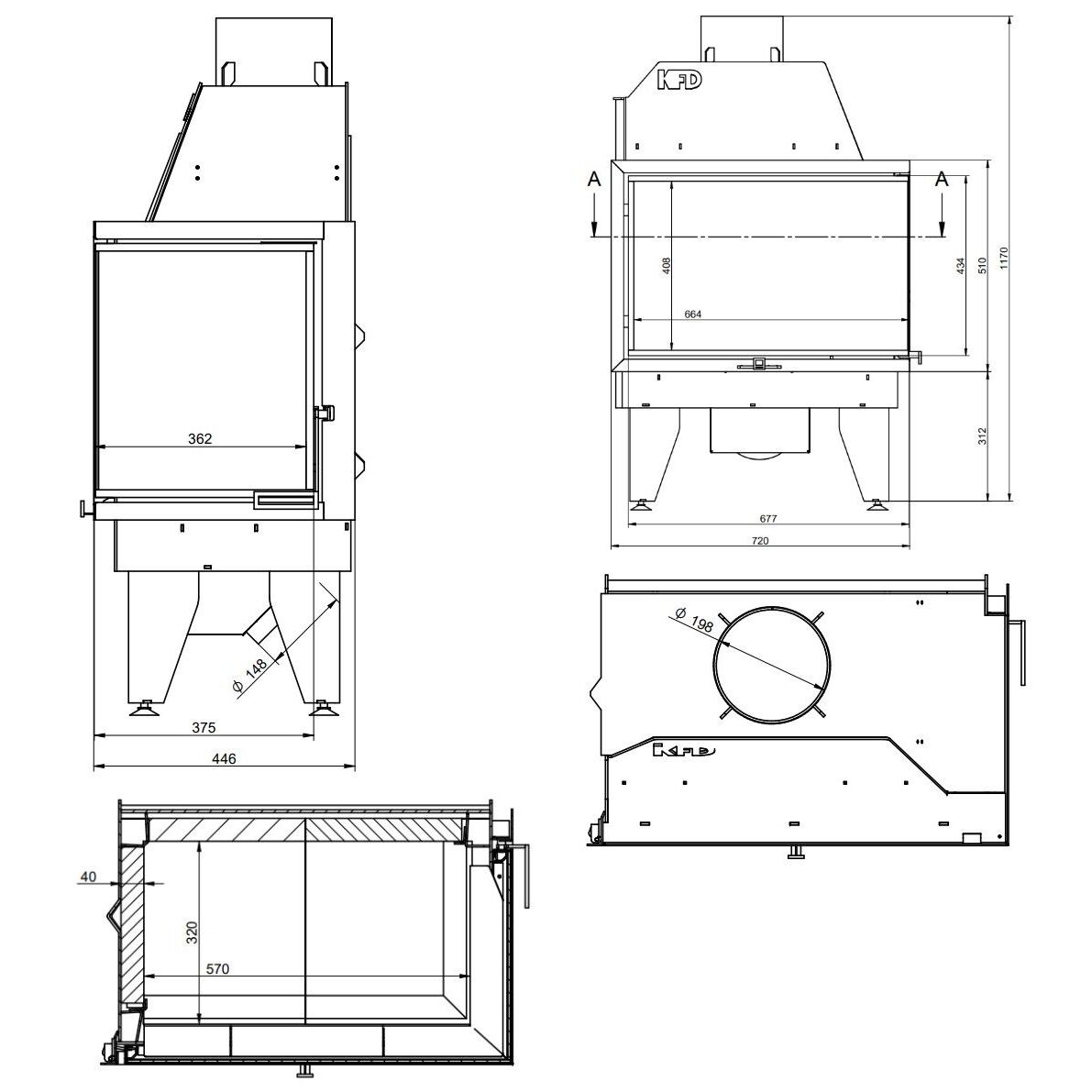 Каминная топка KFD ECO iLine 5172 R 