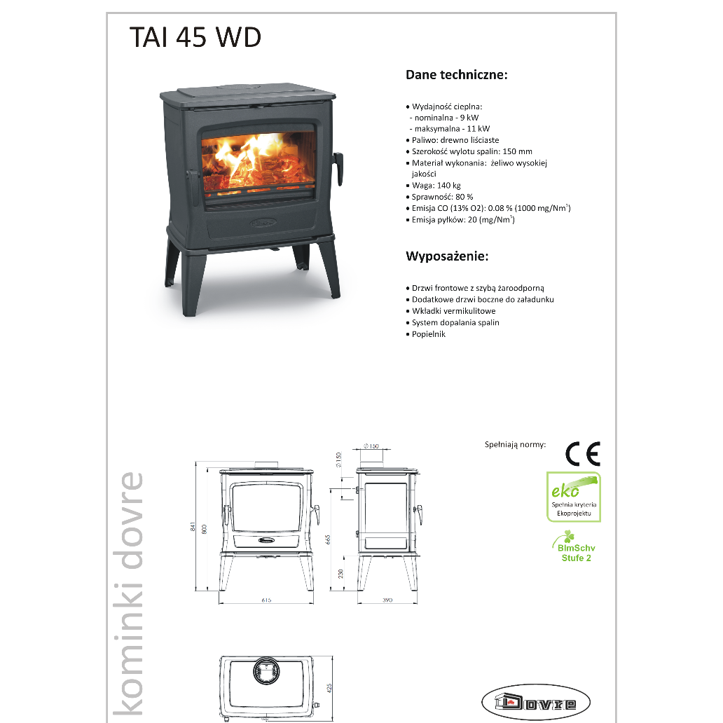Печь Dovre Tai45WD 