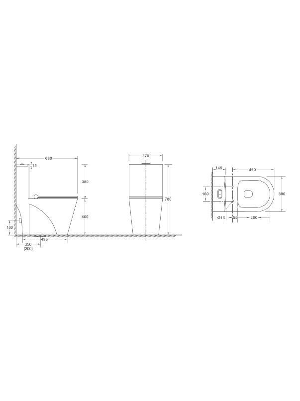 WW WELZBACH 001 GL-WT Унитаз моноблок 