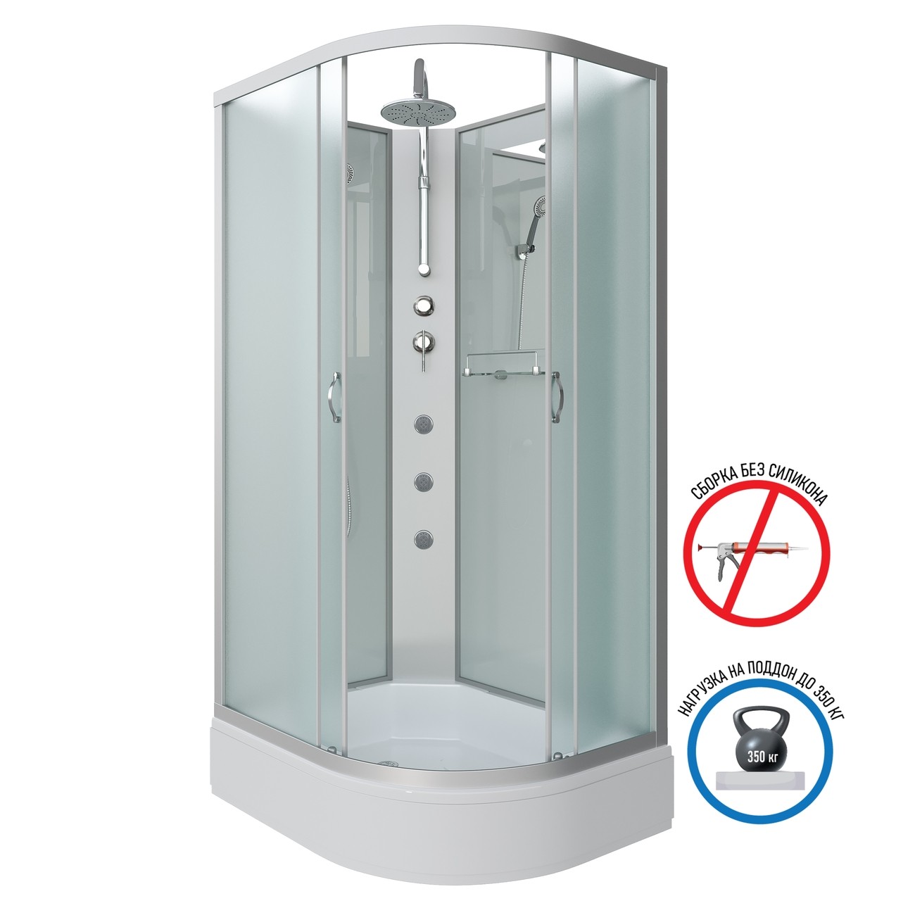 Душевая кабина Niagara Classic NG-33394-14LBKTG (130х90х210) средний поддон(26см),стекло матовое,4 места 